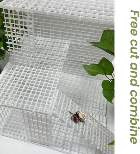 Wzttdm Hermit Crab Climbing Toys with Ties, Hermit Crabs Climbing Wall, Hermit Crab Habitat Accessories, DIY Mesh