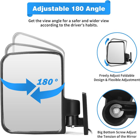 Golf Cart Mirror Universal - with Turn Signal Light, Rear View Mirrors for Club Car Ezgo Yamaha