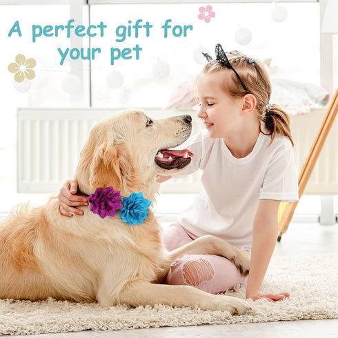 20 Pieces Dog Collar Flowers, Multi Color Pet Flower Bow Ties for Grooming Cat and Dog Accessories