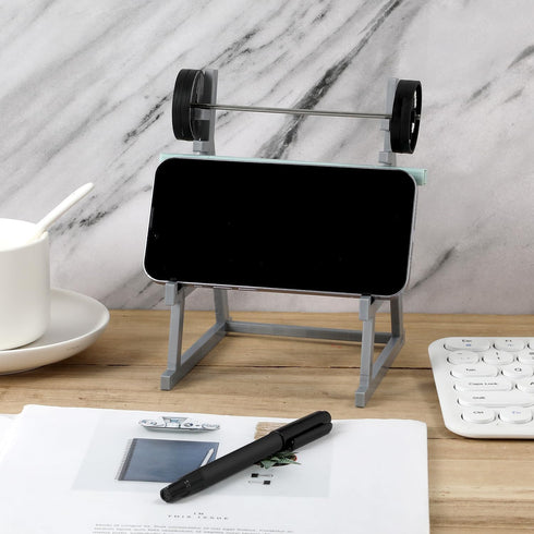 Squat Rack Pen Holder, Mini Barbell Rack Desktop Decor for Office Gym, Weights & Barbells Included