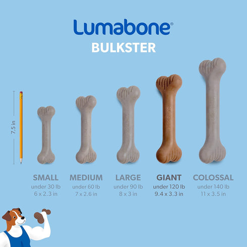 Bulkster Durable Chew Toy for Aggressive Chewers - Real Beef, Made in USA, Giant Size for Tough Play