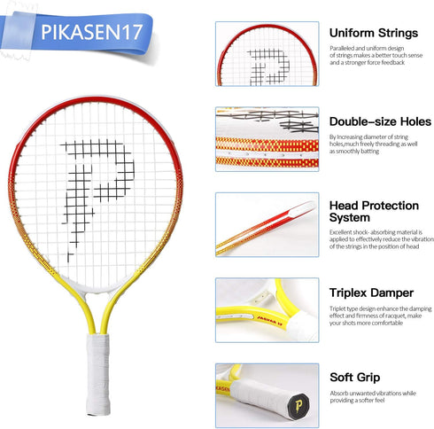 Kids Tennis Racket Best Starter Kit 17"-25" for Age 4 and Under with Mini Racket and Shoulder Strap Bag