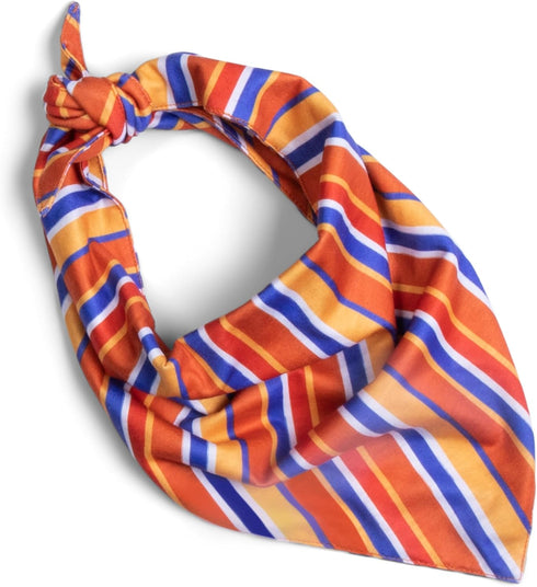 The Dodo Dog Bandana, Striped; Cute Print Bandana for Dogs, Summer Pattern Neck Kerchief for Everyday Pet Apparel