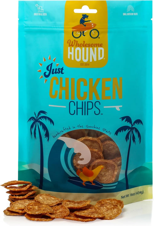 Just Chicken Chips - All Natural Healthy Dog Treats, 16oz for Small, Medium, and Large Breeds