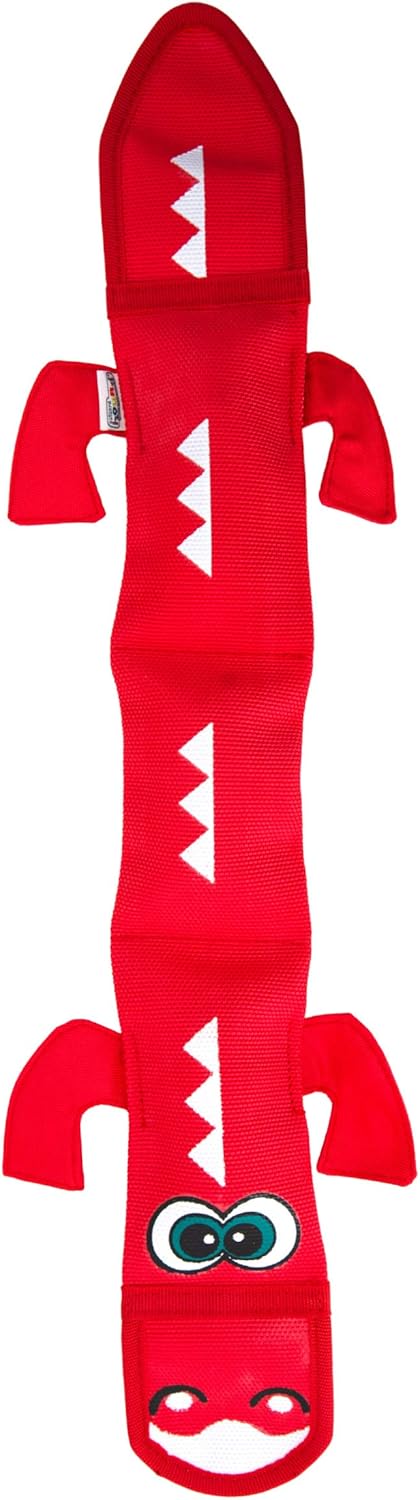 Outward Hound Fire Biterz Plush Lizard Interactive Dog Toy, Medium Firehose Material
