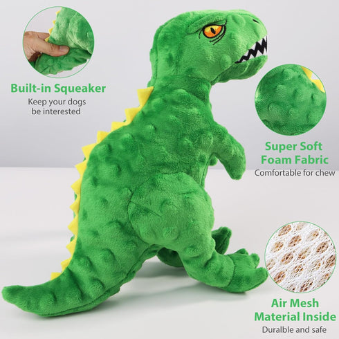 Homounter Dog Toys Cute Dinosaur Plush Toy for Large Dogs - Squeaky Interactive Stuffed Dog Chew Toy for Puppies, Pet