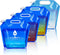 Water Container Bags, 4 Packs BPA Free Foldable Plastic 1.3 Gallon Water Container Bag for Camping Hiking Emergency
