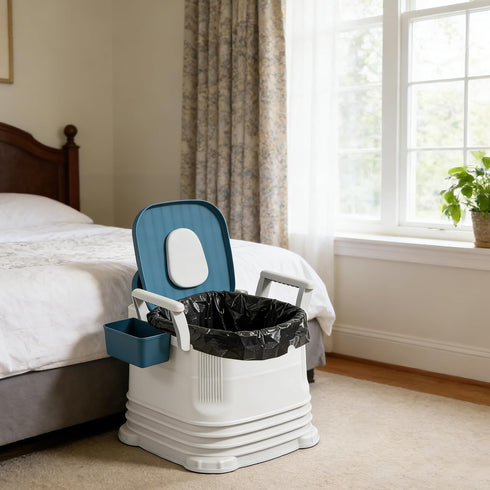Haenaeg Commode 1.6 Commode 40 Liners, Portable Toilet Replacement Bags, Tear-Resistant with Handles, Double-layer mil