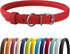 CollarDirect Rolled Leather Dog Collar, Soft Padded Round Puppy Collar, Handmade Genuine Leather, 13 Colors (15-19