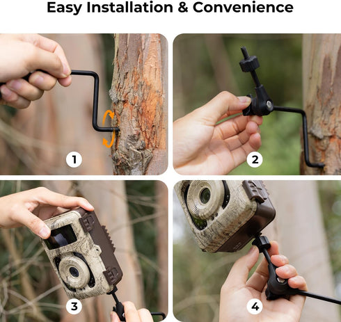 K&F Concept 2 Pack Trail Camera Holders, 360° Adjustable Game Camera Tree Mount