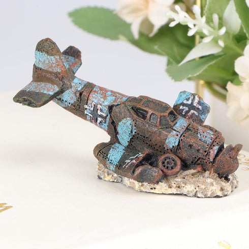 balacoo Fish Tank Helicopter Landscape, Aquarium Ships Fish Tank Helicopter Decorations, Artificial Aquarium Accessories