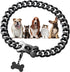 Black Cuban Link Dog Chain Collar 19mm with Secure Snap Buckle for Small Medium Pitbull (24")