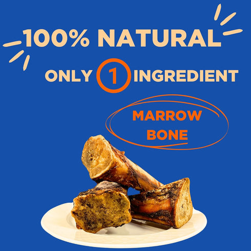 100% 7-8 (3 Pack) PAWW CHEW Natural Dog Bones, Single Ingredient inc Made in USA, Extra Large, Grass-Fed Beef Marrow