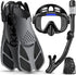 Ubekezele Snorkeling Gear for Adults Men Women,4 in 1 Snorkel Set with Panoramic