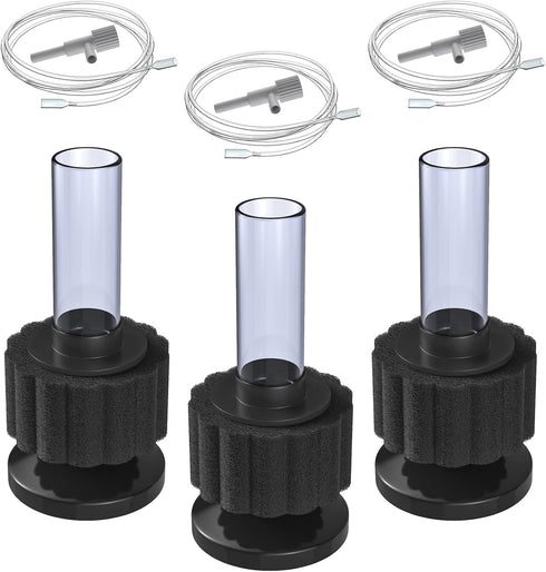 Pawfly 3 Pack Nano Bio Sponge Filter Kit, Quiet Foam Filter with Airline Tubing for Small Fish Tank
