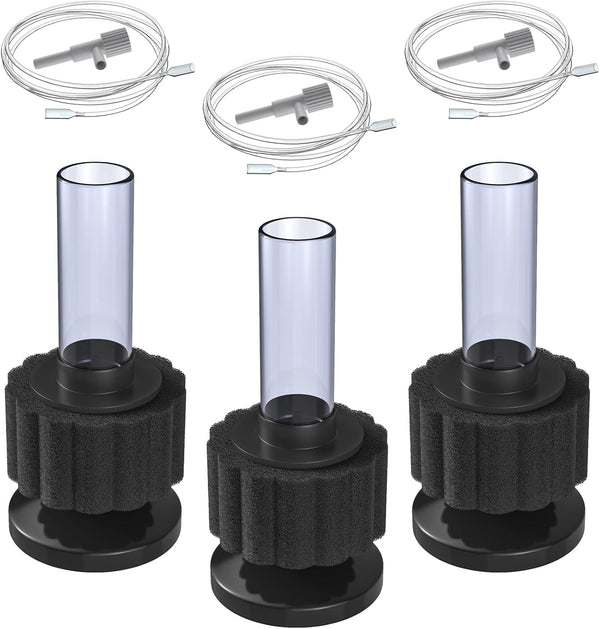 Pawfly 3 Pack Nano Bio Sponge Filter Kit, Quiet Foam Filter with Airline Tubing for Small Fish Tank