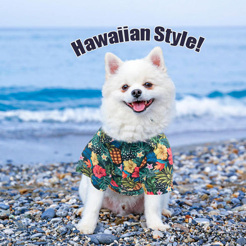 EXPAWLORER Dog Hawaiian Shirt - Breathable Summer Polo T-Shirts for Small Medium Large Dogs