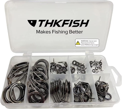 THKFISH Rod Repair Kit, Ceramics Tips and Stainless Steel Guides for Fishing Rod Repair