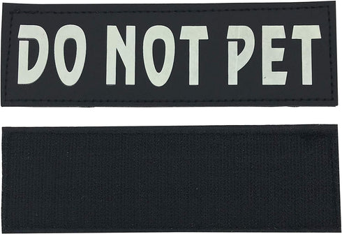 Removable Dog Patches for Vests & Harness - Reflective/White Letter, 2 Pack