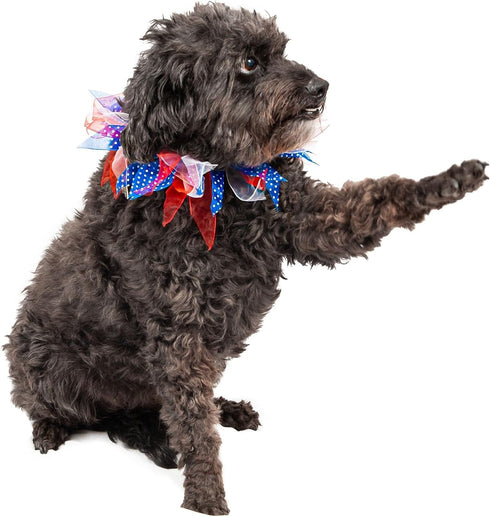 Midlee Medium Patriotic Dots Dog Collar for 4th of July