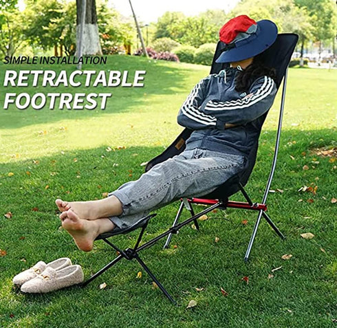 YWHWLX Outdoor Folding Chair Ottoman Portable Recliner Lazy Retractable Footstool Leg Rest Moon Chair Kit for Hiking