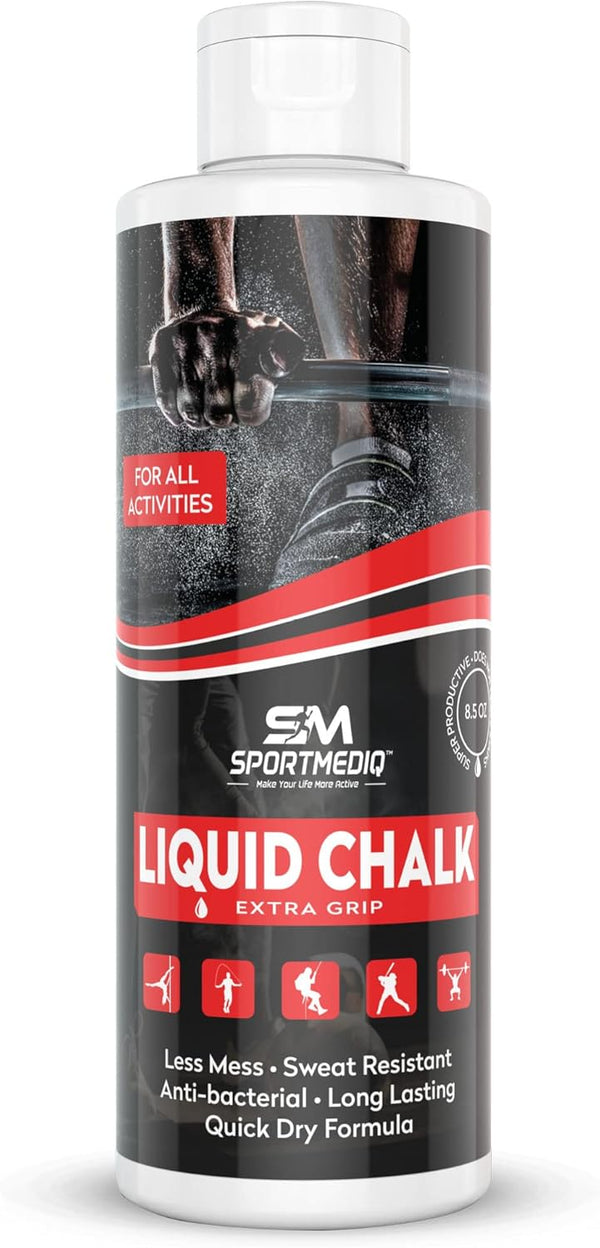 Pro Grade Liquid Chalk - Mess Free Hand Grip for Gym, Weightlifting, Rock Climbing, 8.5 Oz