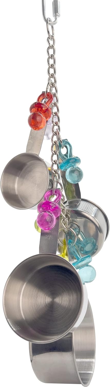 by M&M 1054 Paci Pot Clanger - Handcrafted Deluxe Noisy Bird Cage