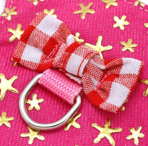 CheeseandU Small Pet Outdoor Walking Harness Vest and Leash Set with Cute Bowknot Decor for Rat Ferret