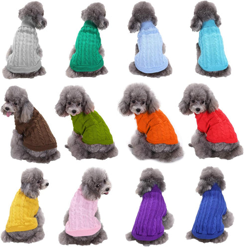 Dog Sweater - Warm Knitted Sweater for Small, Medium, Large Dogs, Cute Classic Coat for Girls and Boys (XXL, Green)