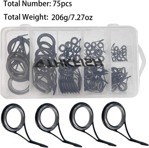 THKFISH Rod Repair Kit, Ceramics Tips and Stainless Steel Guides for Fishing Rod Repair