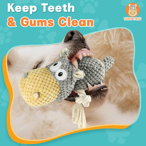 Dog Toys for Aggressive Chewers, Squeaky Toys to Keep Large Dogs Busy, Durable Gray Dog Toys