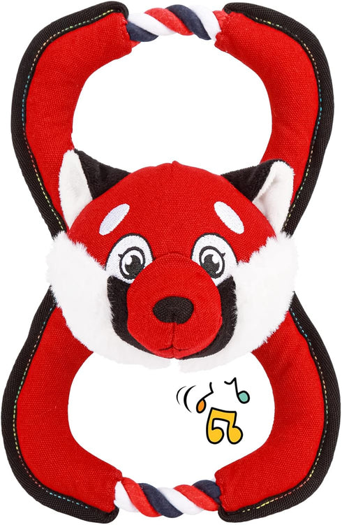 GAOMON Squeaky Dog Toys, Durable Plush Chew Toys in Fox Shape for Small and Medium Dogs