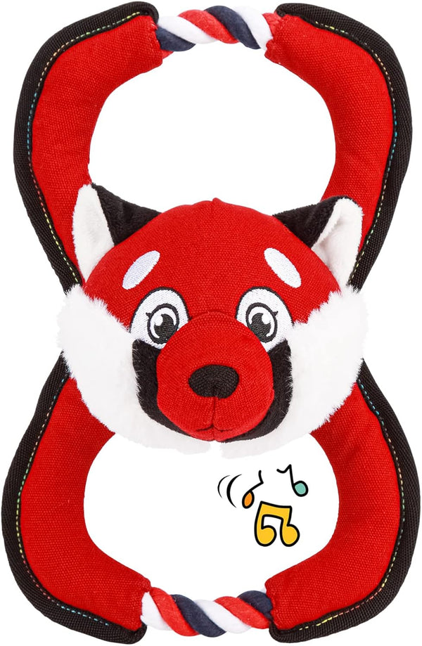 GAOMON Squeaky Dog Toys, Durable Plush Chew Toys in Fox Shape for Small and Medium Dogs