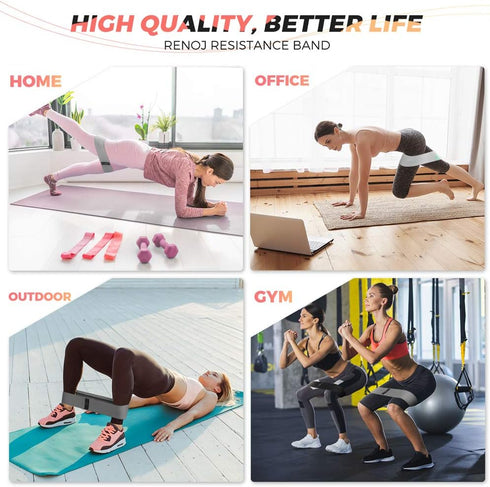 Renoj Resistance Bands Exercise Workout Bands for Women and Men, 3 Set Stretch Bands for Booty Legs Pilates