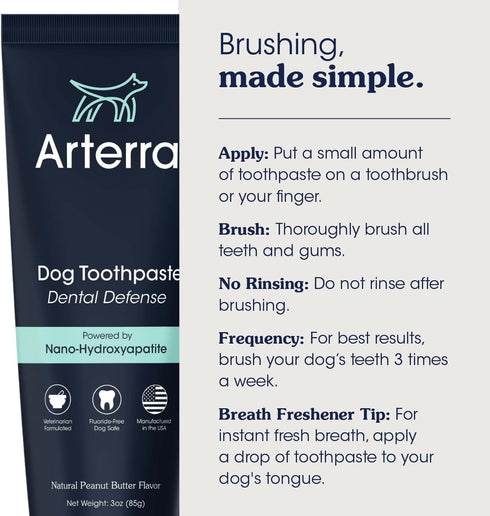 4oz Remineralizing Dog Toothpaste Vet-Grade, with Nano-Hydroxyapatite, Reverses Early-Stage Decay, Cleans Teeth