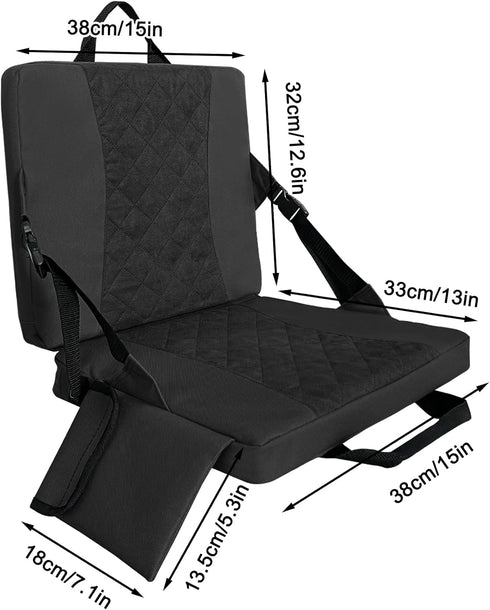 Stadium Seats Pad, Stadium Seat for Bleachers,Seat Cushion,Foldable Seats(Black)
