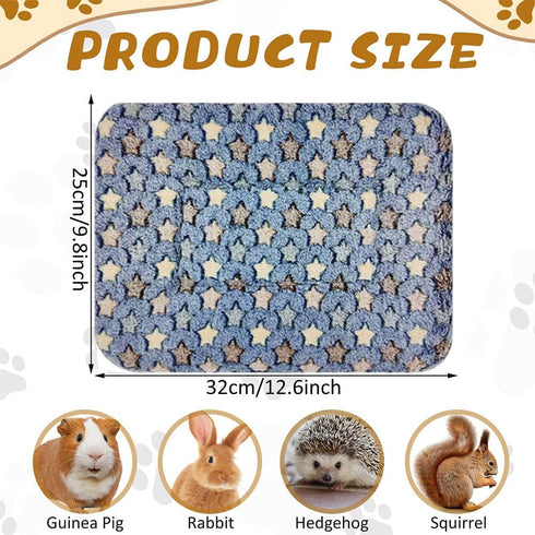 Pack of 3 Ultra Soft Dog Cat Bed Mats, Reversible Fleece, Thickened Hamster Guinea Pig Bed, Pet Bed Mat for Small