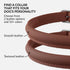 CollarDirect Rolled Leather Dog Collar - Soft Padded Round Puppy Collar, Handmade Genuine Leather for Small Large Cats