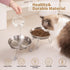 Elevated Cat Bowls, 6.7" Extra Wide Raised Stainless Steel Food Bowls with Anti-Slip Metal Stand for Indoor Cats