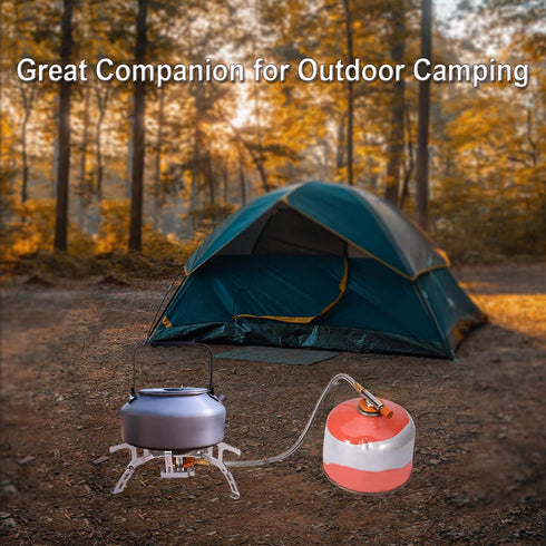 Portable Camping Gas Stove - Foldable Camp Stove with 1LB Propane Tank Adapter for Outdoor Cooking