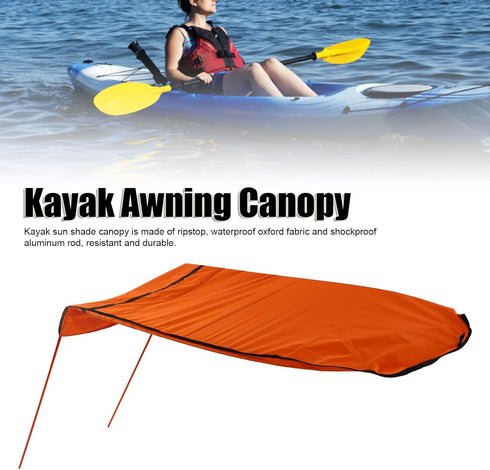 Kayak Sun Shade Canopy - Waterproof Oxford Fabric, Foldable Lightweight for Single Person Canoe