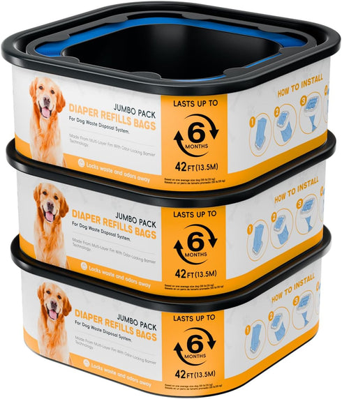 BATADAPTER 42FT Jumbo Square Refills Disposal Bags Refill Compatible with Pe.t Dogs Gen.ie