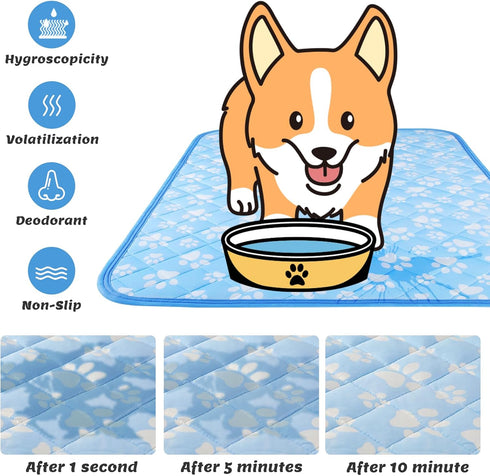 Rywell Upgrade Self-Cooling Mat for Dogs, Extra Large 44'' x 32'', Washable Non-Toxic Summer Pet Outdoor Bed