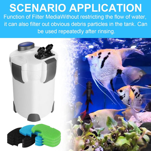 Replacement Aquarium Canister Filter Pad Sponges, 9 Pcs Compatible with HW-304B/404B/704B/3000 CF500