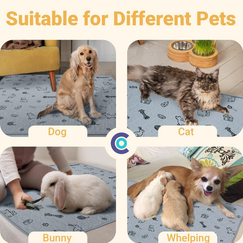 Conkote Washable Pee Pads for Dogs - 34" x 36", 2 Pack Reusable Waterproof Puppy Training Pads