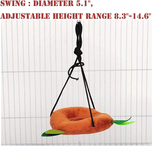 SEIS 5 Pcs Sugar Glider Hammock Set, Small Animal Hanging Cage Accessories