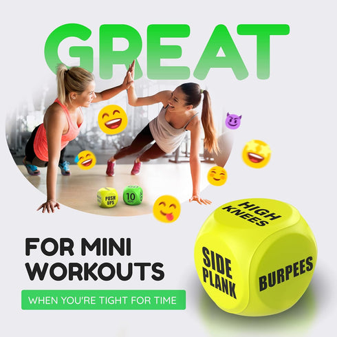 2 Pack 6 TidyFriend Exercise Dice Sided Foam Workout Dice for Teens & Adults, Fun Fitness Equipment for Solo or Group