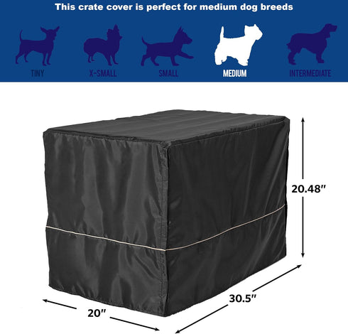 MidWest Homes for Pets Medium Dog Crate Cover, Black Polyester, Fits Most 30-inch Crates