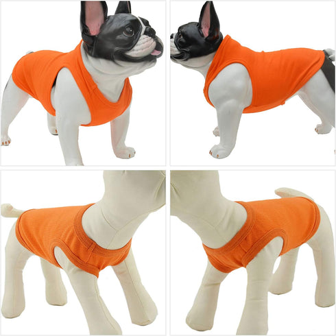 Lovelonglong 2019 Summer Pet Clothing, Dog Blank T-Shirts, Ribbed Tanks for Large Medium Small Dogs (100% Cotton,