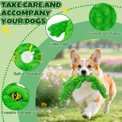 LSSYYQQ Dog Toys,Interactive Stuffed Squeaky Animal Crinkle Plush Toy for Small, Middle, Large Dogs, Interactive Dog
